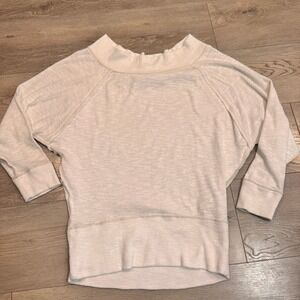 We the Free People Cozy Knit Raglan Sleeve Shirt Cream‎ Small S Tunic Top